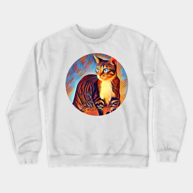 Fluffy mycat, revolution for cats Crewneck Sweatshirt by GoranDesign